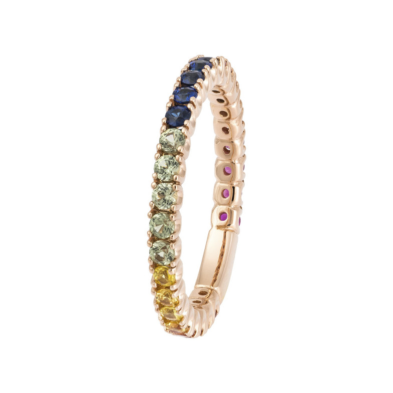 Sapphire Ring Rose Gold Colors RAINBOW