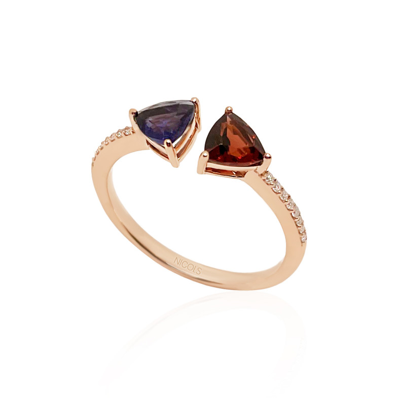 Diamantring Granate und Iolita TRILLON 14711195311