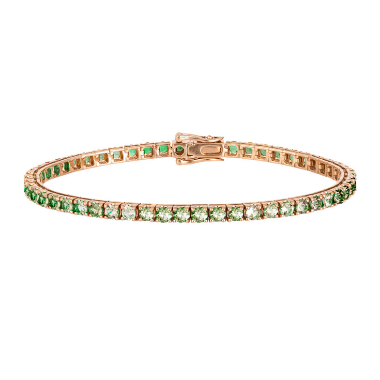 Armband Saphir Grün Claro 6.30ct Pink Gold RAINBOW 26910278135