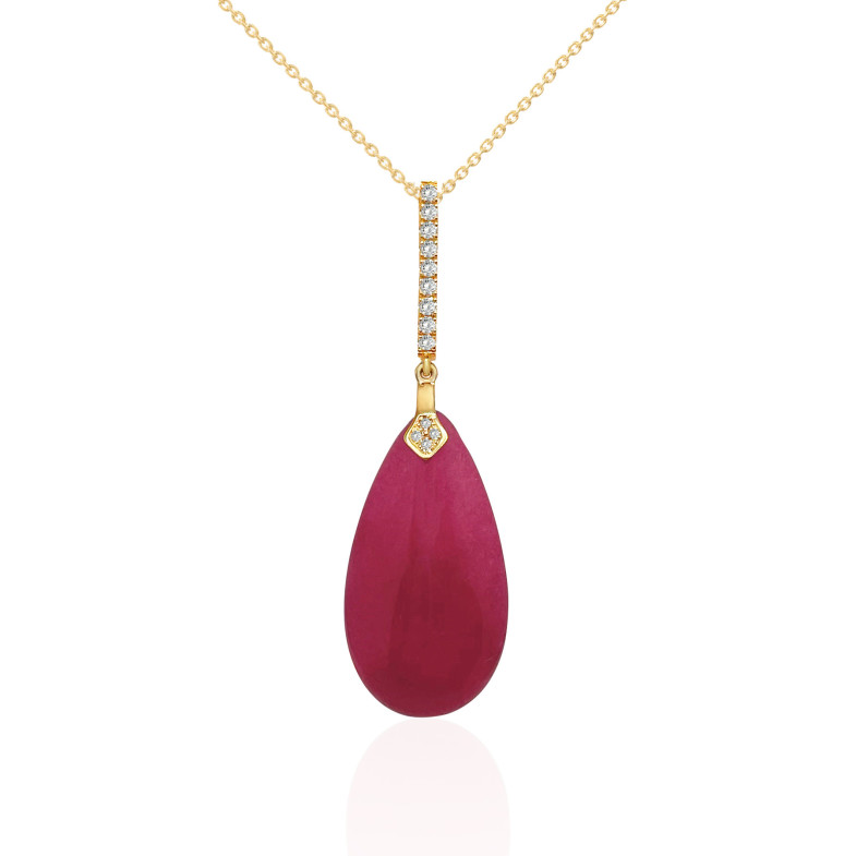 Pendant Red Jade Gold and Diamonds SERENITY 99929835741
