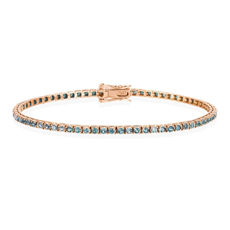 Pulseira Safira azul claro 2.45ct Rose Gold RAINBOW 26910278036