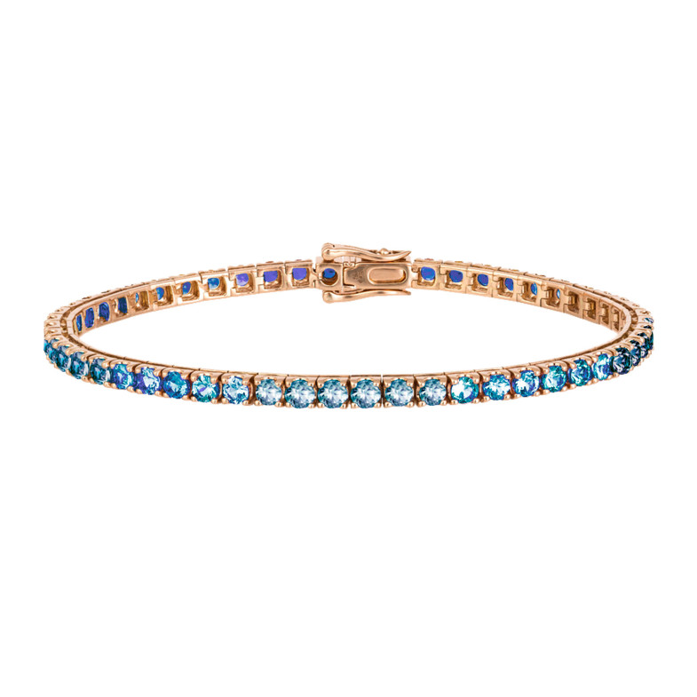 Bracciale in zaffiro blu chiaro 6.30ct Oro rosa RAINBOW 26910278136