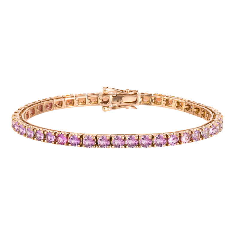 Pulseira Safira Rosa 9.50ct Ouro rosa RAINBOW 26910278438