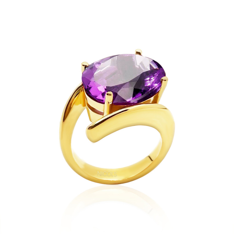 Yellow Gold Amethyst Ring BIGTONE PLANE 99929845010