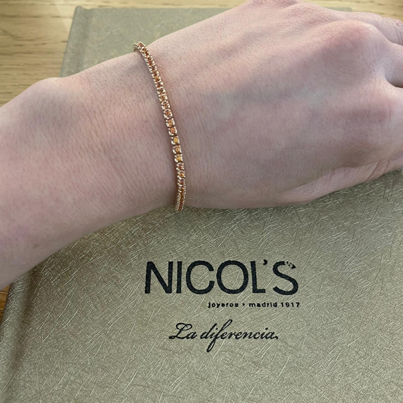 Bracciale Sapphire arancione 2.45ct Oro rosa RAINBOW26910278037