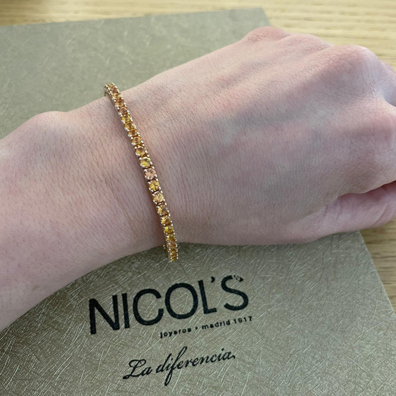 Orange Sapphires Bracelet 6.30ct Rose Gold RAINBOW 26910278137