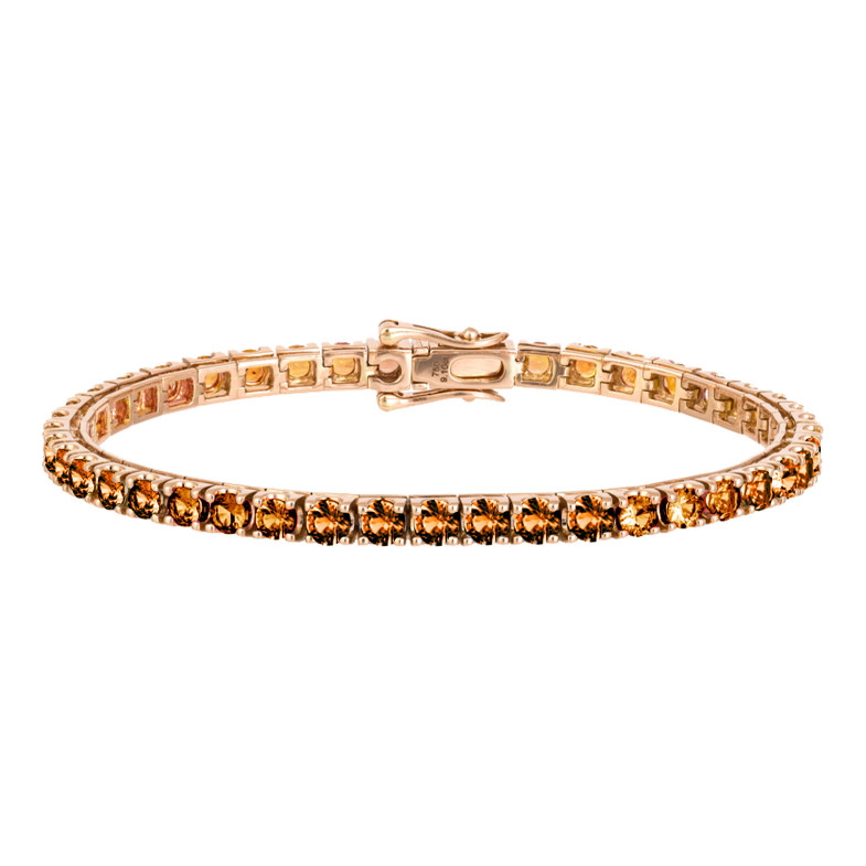 Pulsera Zafiros Naranjas 9.50ct Oro Rosa RAINBOW 26910278437