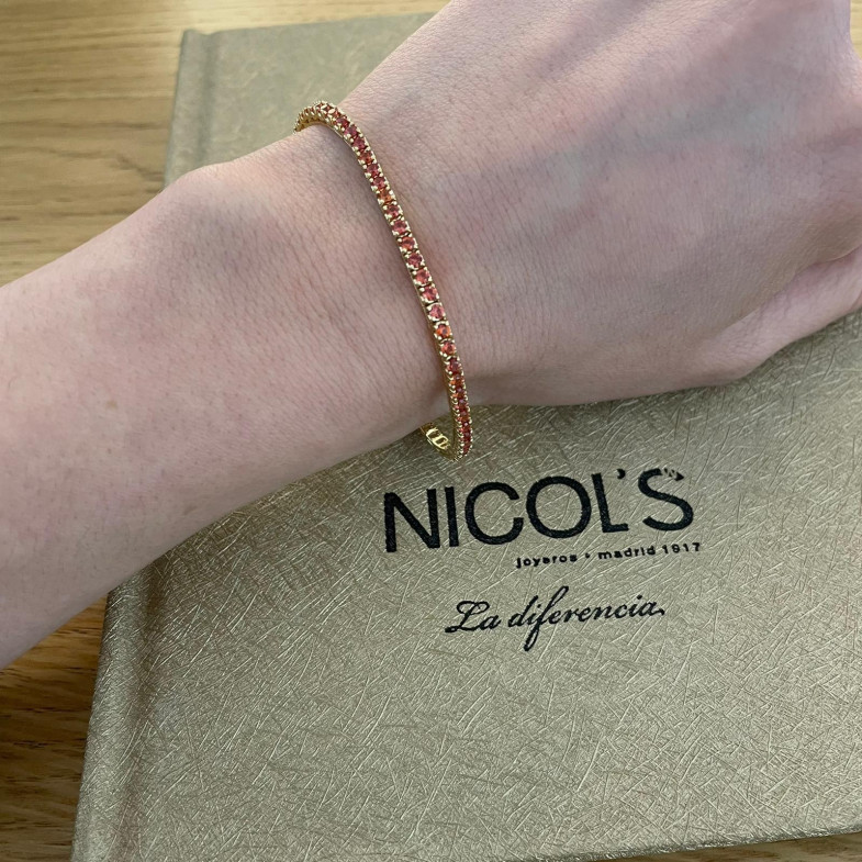 Bracciale Sapphire arancione 3.80ct Oro giallo RAINBOW 26910295037