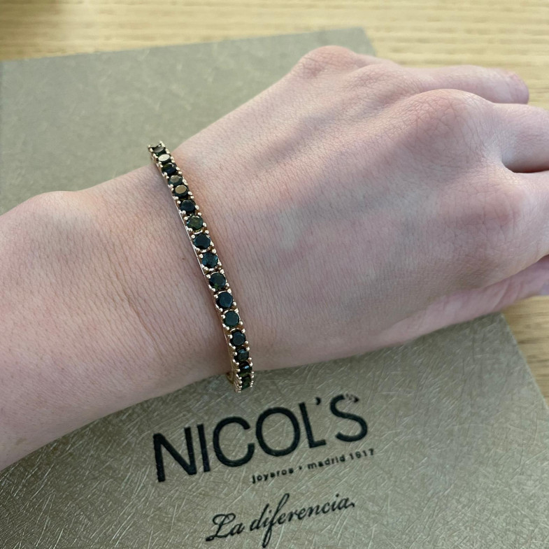 Bracciale in zaffiro verde scuro 9.50ct Oro rosa RAINBOW 26910278434