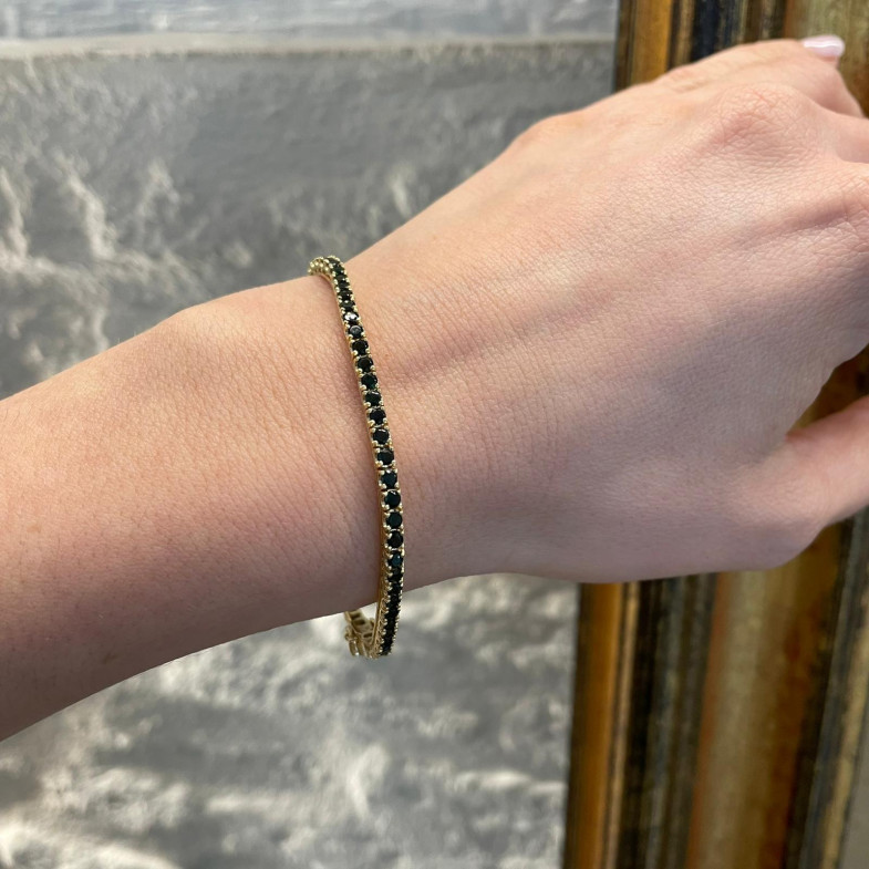 Dark Green Saphir Armband 3.80ct Gelbgold RAINBOW 26910295034
