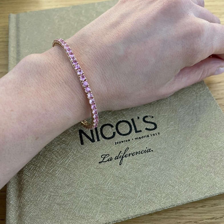 Pulsera Zafiros Rosa claro 6.30ct Oro Rosa RAINBOW 26910278138