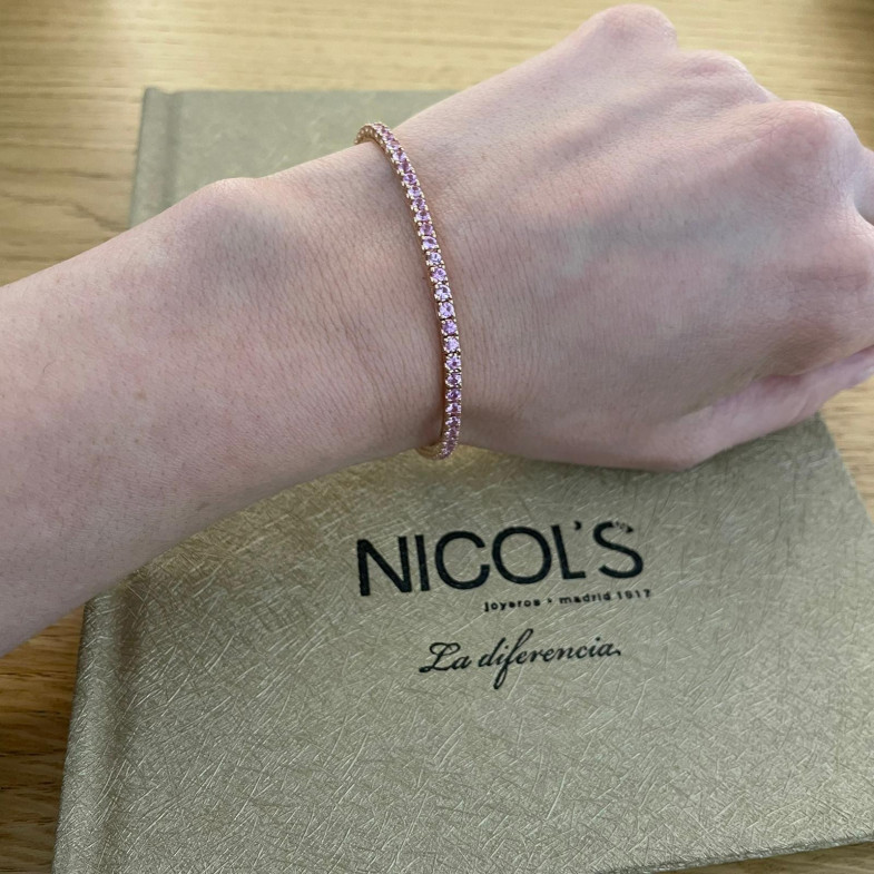 Bracelet Sapphire Rose 3.80ct Rose Gold RAINBOW 26910298038