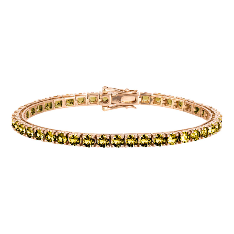Bracciale in zaffiro giallo 9.50ct Oro rosa RAINBOW 26910278439