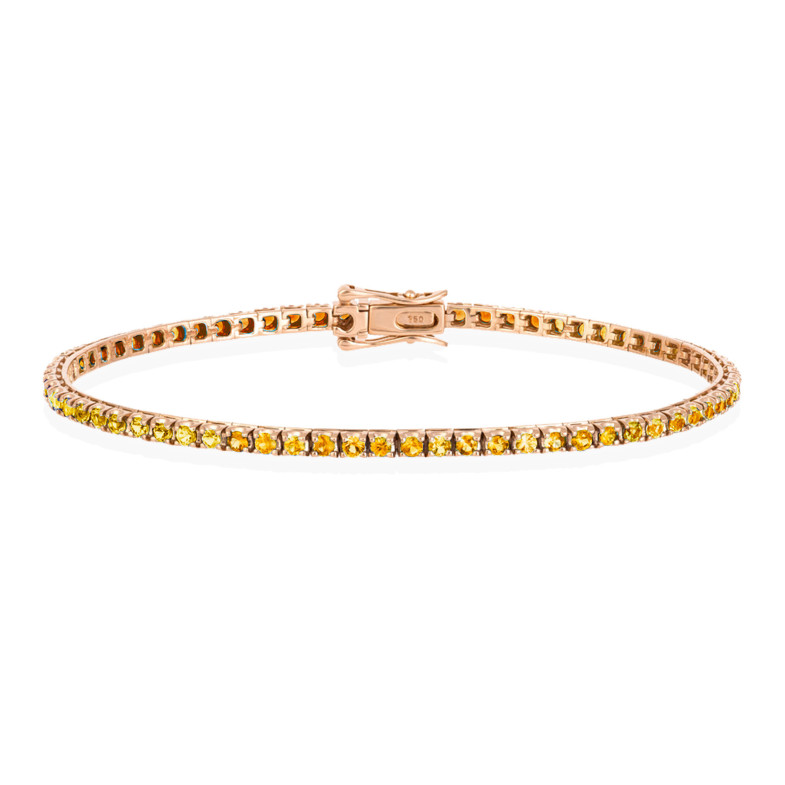 Bracelet saphir jaune 2.45ct Rose Gold RAINBOW 26910278039