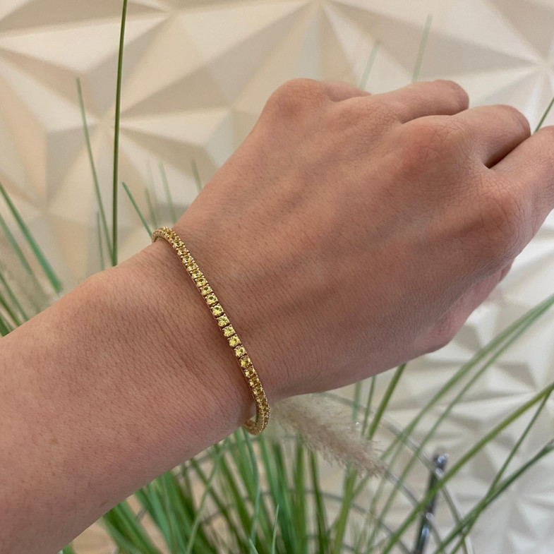 Bracelet saphir jaune 3.80ct Rose Gold RAINBOW 26910298039