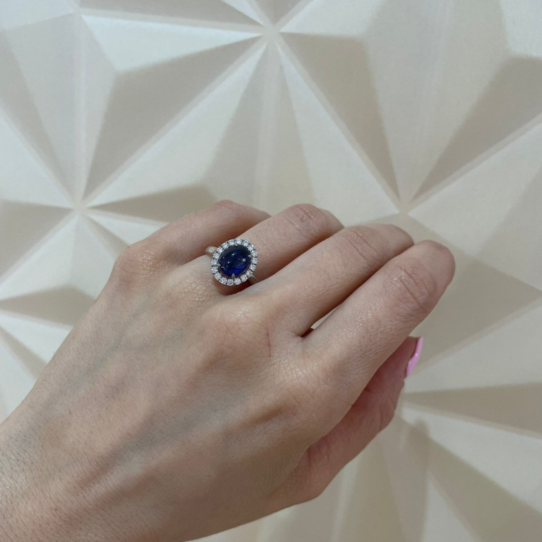 Bague saphir ovale SUNRISE or blanc 2,85 ct99929902011