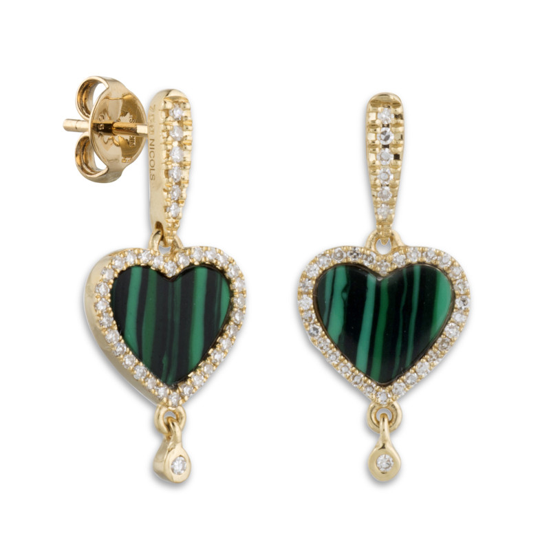 Gold earrings 14711153121 Malachite OPAQUE STONES