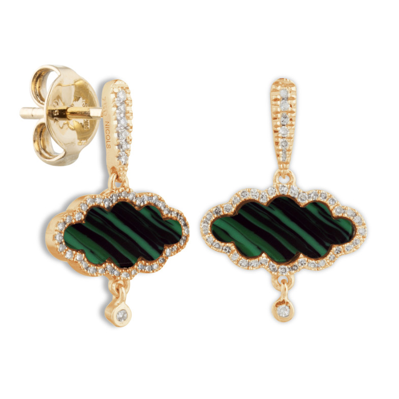 Boucles d'oreilles Malachite Or PIERRES OPAQUES 14711154121
