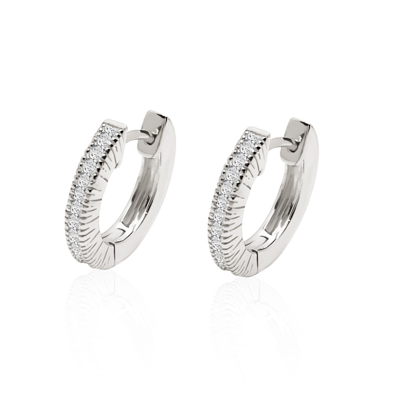 Boucles d'oreilles diamant cerceau classique diamant 14710140021