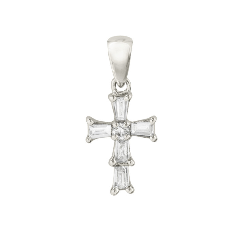Pendentif Croix Diamant Baguette 7x10mm 20110750053
