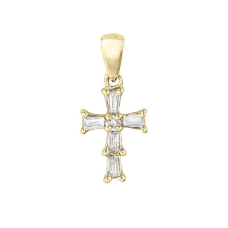 Pendentif Croix Diamant Baguette 7x10mm 20110750153