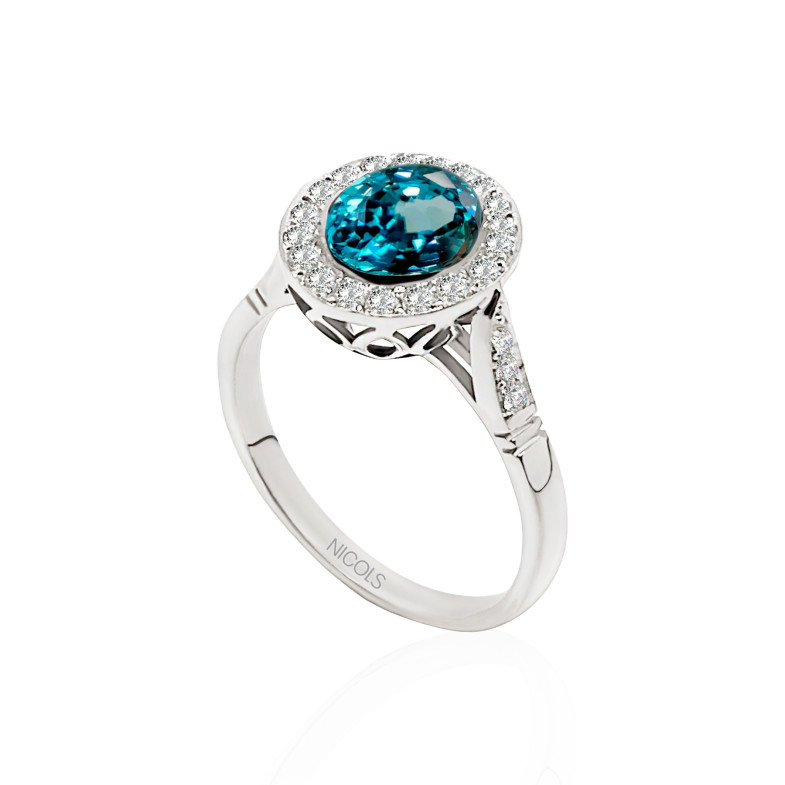 Blue Zircon Gold Ring 3.10ct ORLA PLANA 99929895011