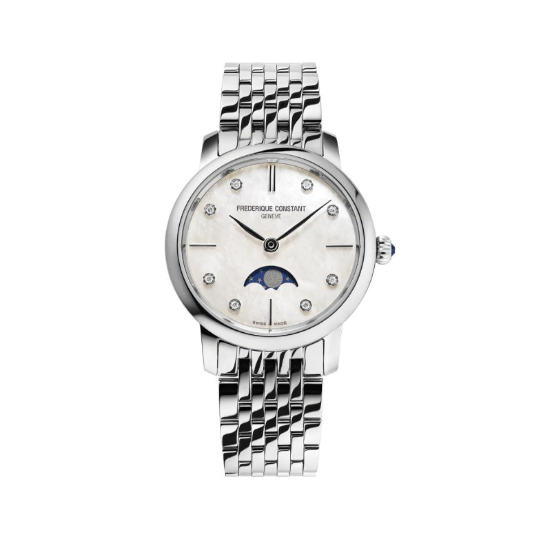 FREDERIQUE CONSTANT SLIMLINE SENHORAS MOONPHASE QUARTZ FC-206MPWD1S6B