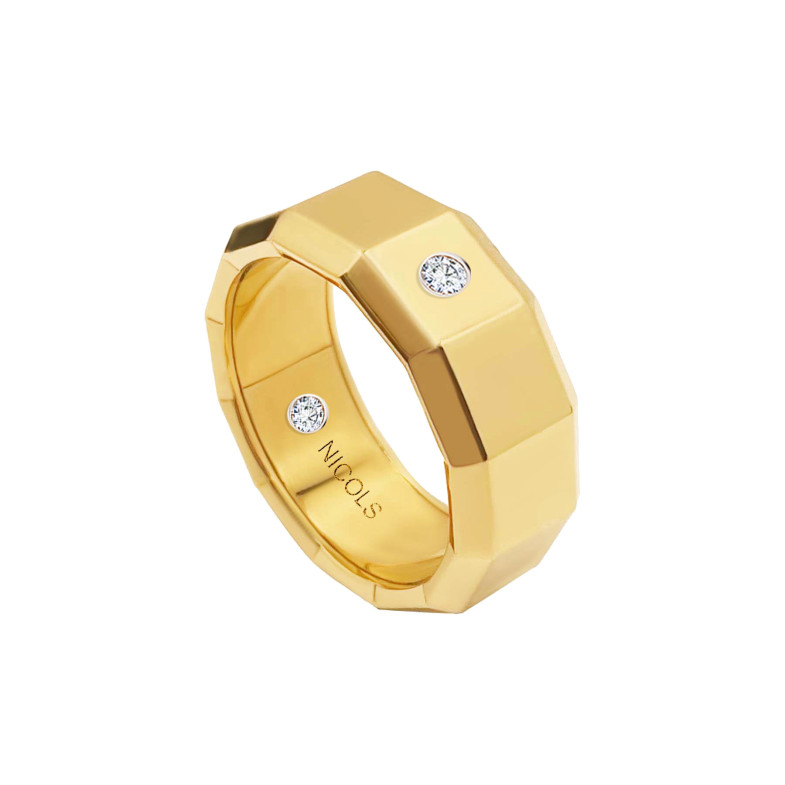 Alianza Hombre Oro Amarillo Diamante 9mm ZEUS 99929880210