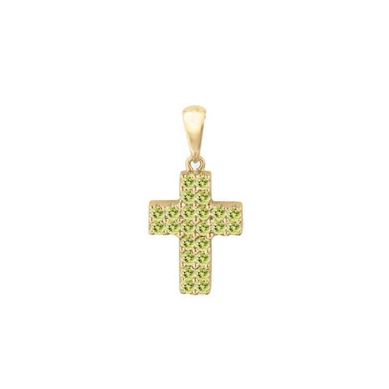 Croix Double Péridot SIGNE CATHOLIQUE 20110622353