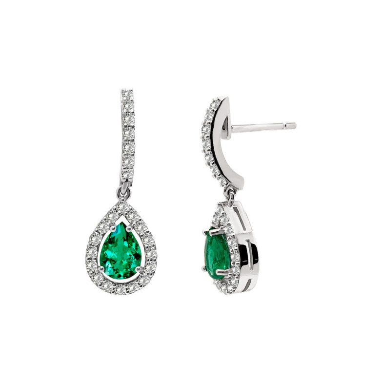 Ohrringe Emerald 1.38ct Weißgold SUNSET DROP 99929968022