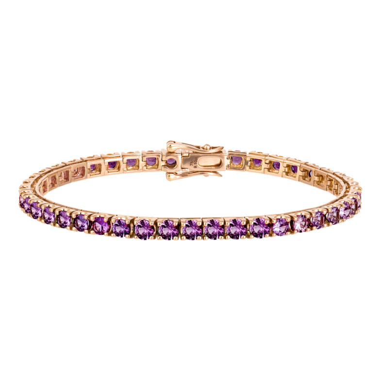 Pulsera Amatistas 9.50ct Oro Rosa RAINBOW 26910278633