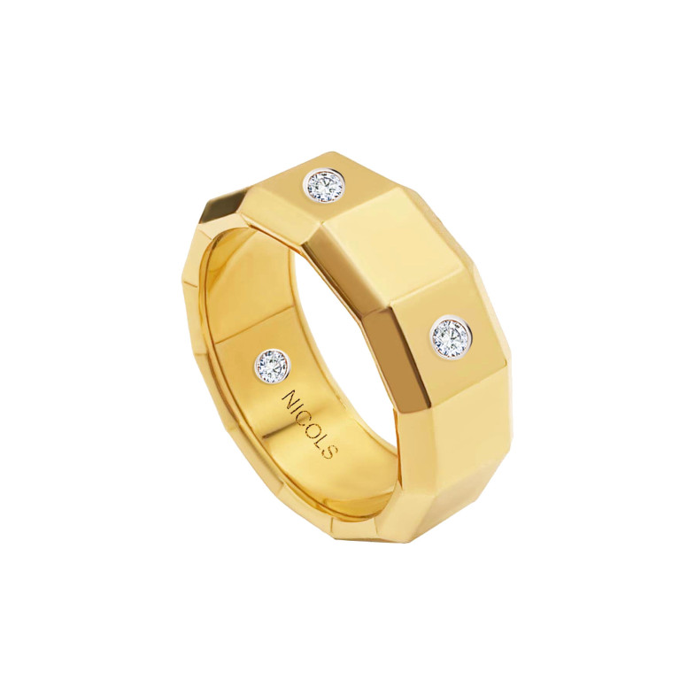 Alliance Man Jaune Or Diamant 9mm ZEUS 99929880310