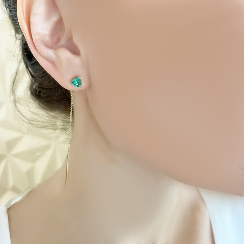 Green Quartz Earrings TRILLON 14711195425
