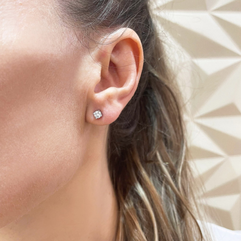 Boucles d'oreilles diamant Jackie Gold White