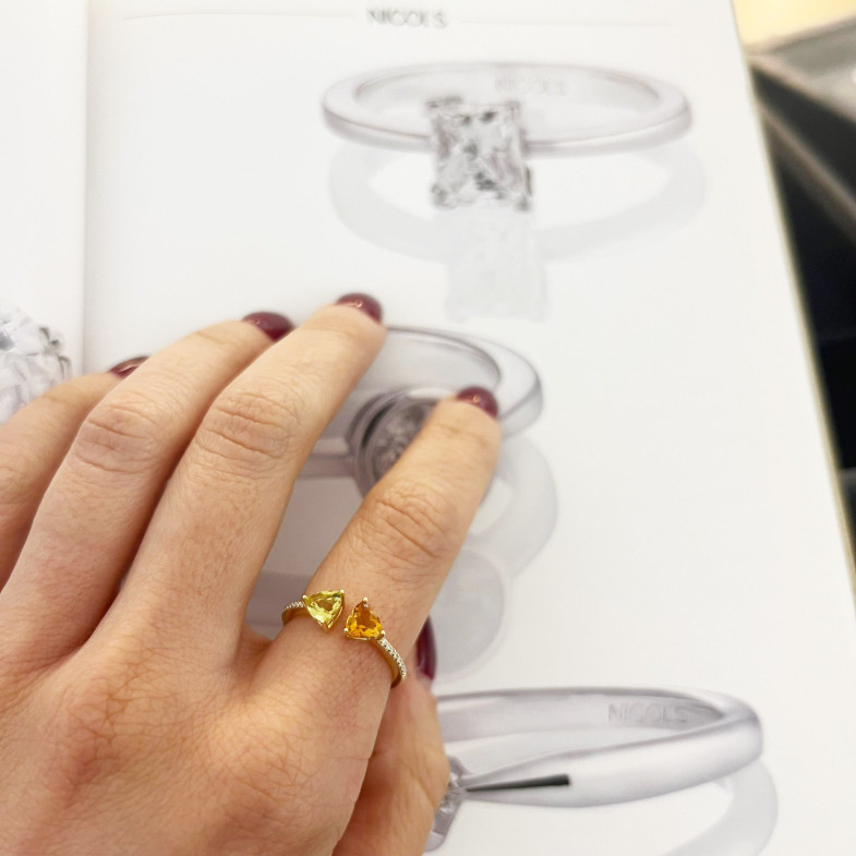 Diamond Ring Citrine et Lens Limón TRILLON 14711195211