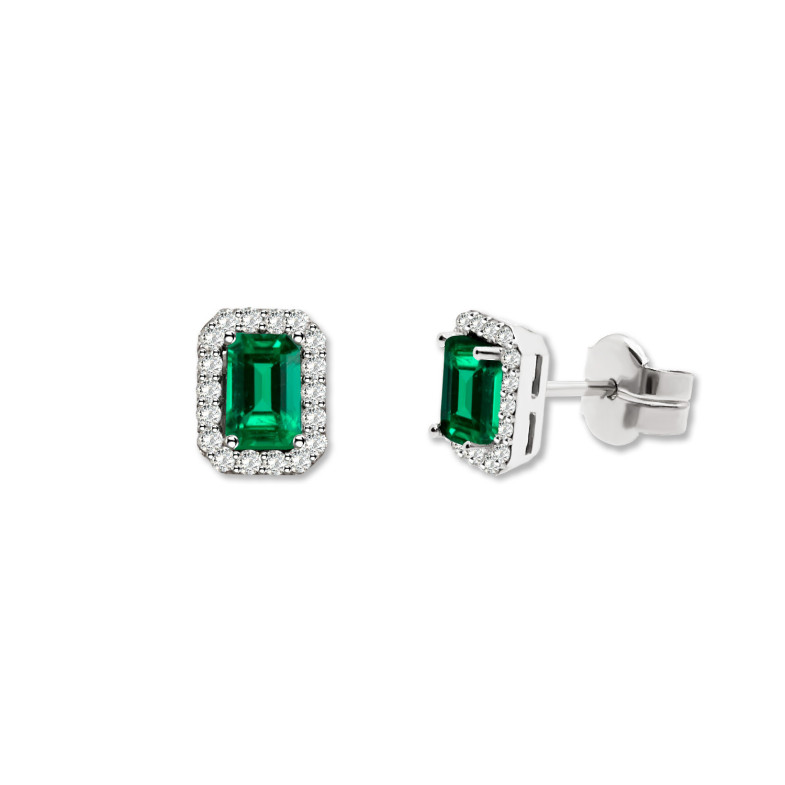 Brincos Esmeralda Retangular 1.30Ct Dormilona Sunset Rentangle 99929918522