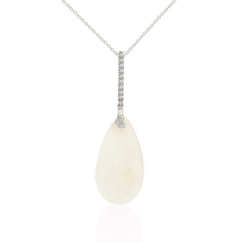 Colgante Jade Blanco Oro y Diamantes SERENITY 99929835641