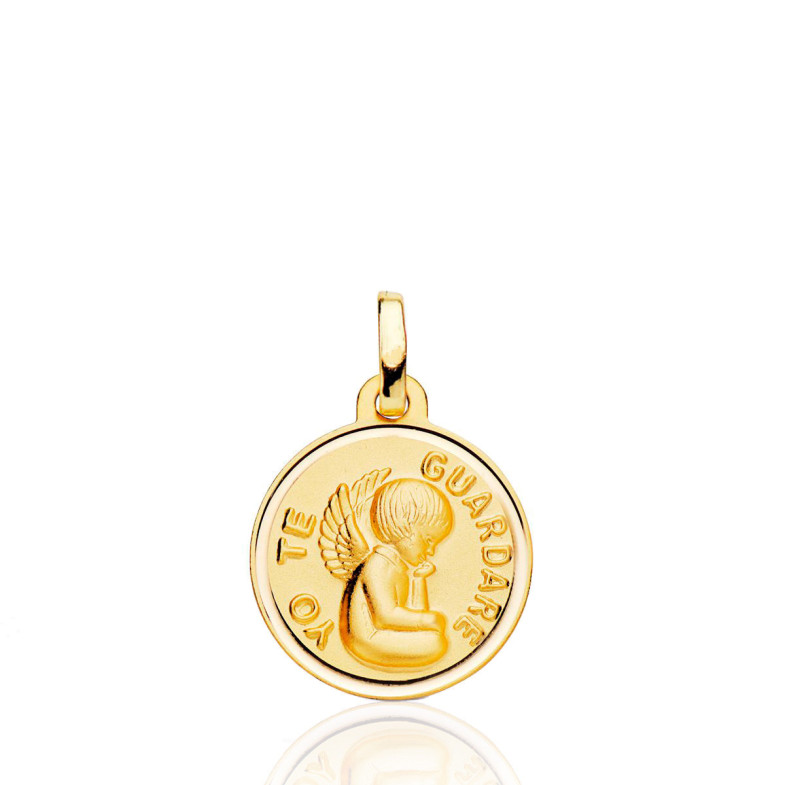 16mm Guardian Angel Medal Smooth Bezel 18kt 36211011652