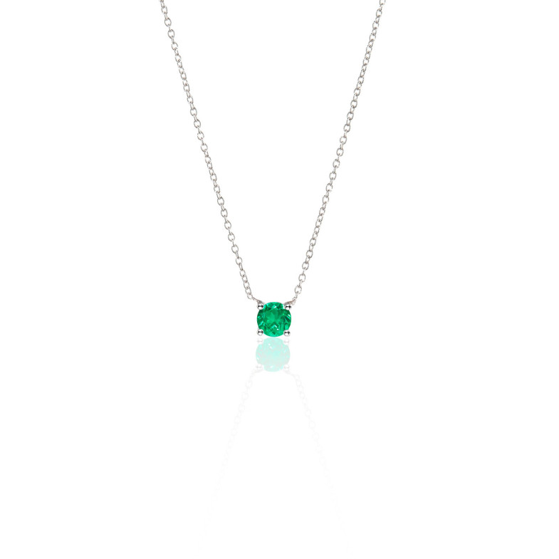 Colgante Esmeralda 0.20 KATHERINE Oro Blanco y Cadena 99920285142