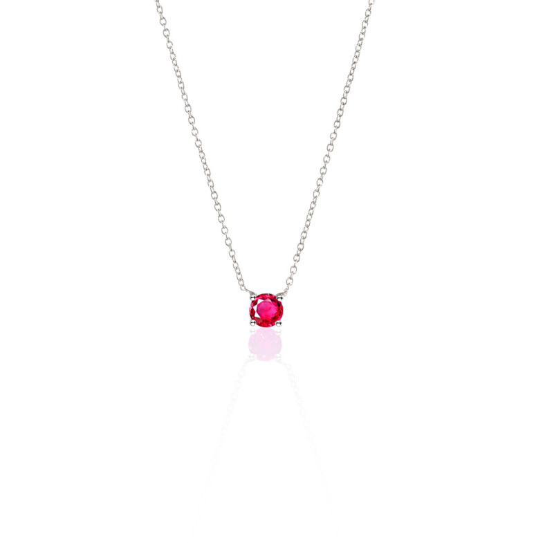 Pingente de Ruby 0.20 KATHERINE Ouro branco e cadeia 99920285143