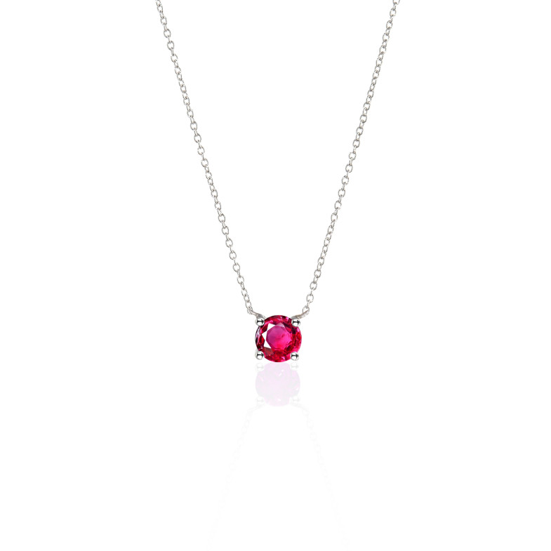 Pendentif en caoutchouc 0,50 KATHERINE Or blanc et chaîne 99920285743