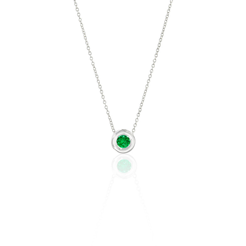 Emerald Pendant 0.50 LADY White Gold and Chain 99922895742
