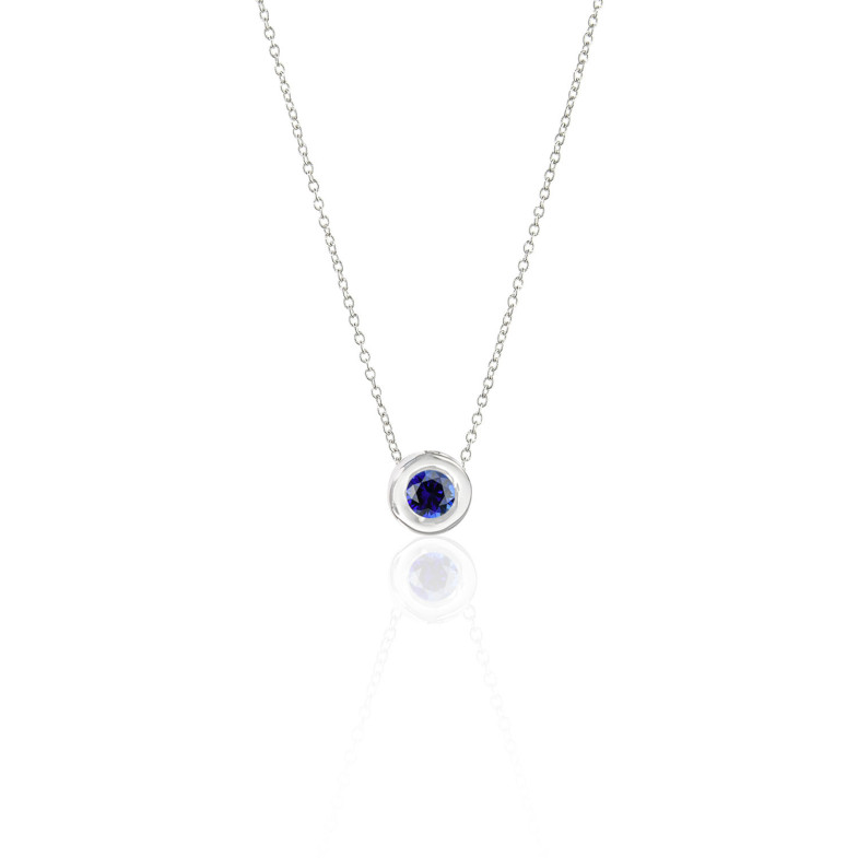 Zafiro Pendentif 0.50 LADY Or blanc et chaîne 99922895744