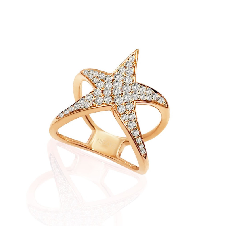 Rose Gold and Diamonds STARFISH Ring 13711030211