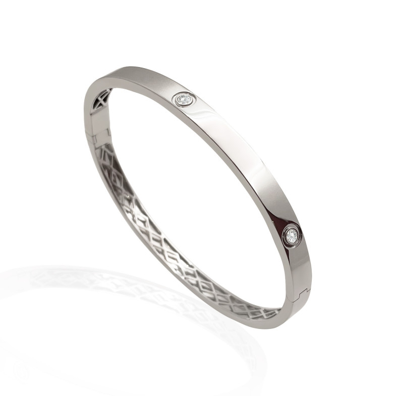 Bracelet en or blanc et vis de diamant Harmony 5mm 13711050031