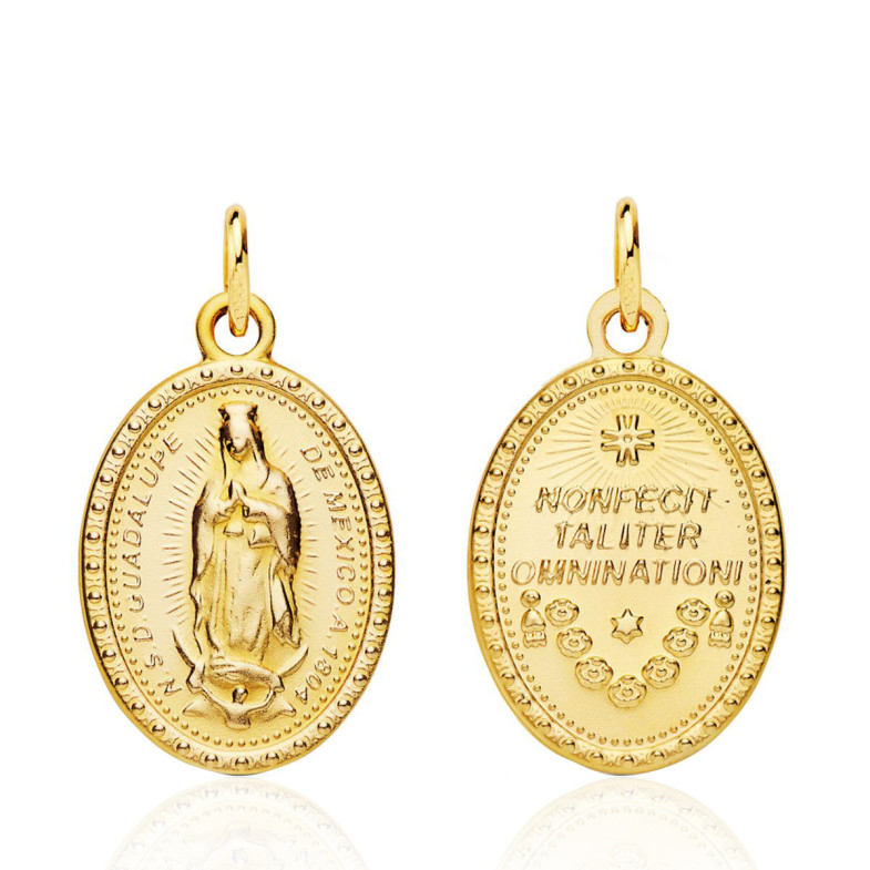 Medalla 20mm Virgen de Guadalupe Mexicana 18kt Oval 36212002052