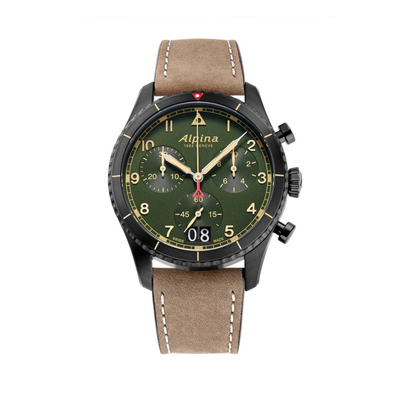 ALPINA STARTIMER PILOT QUARTZ CHRONOGRAPH BIG DATE 41mm AL-372GR4FBS26