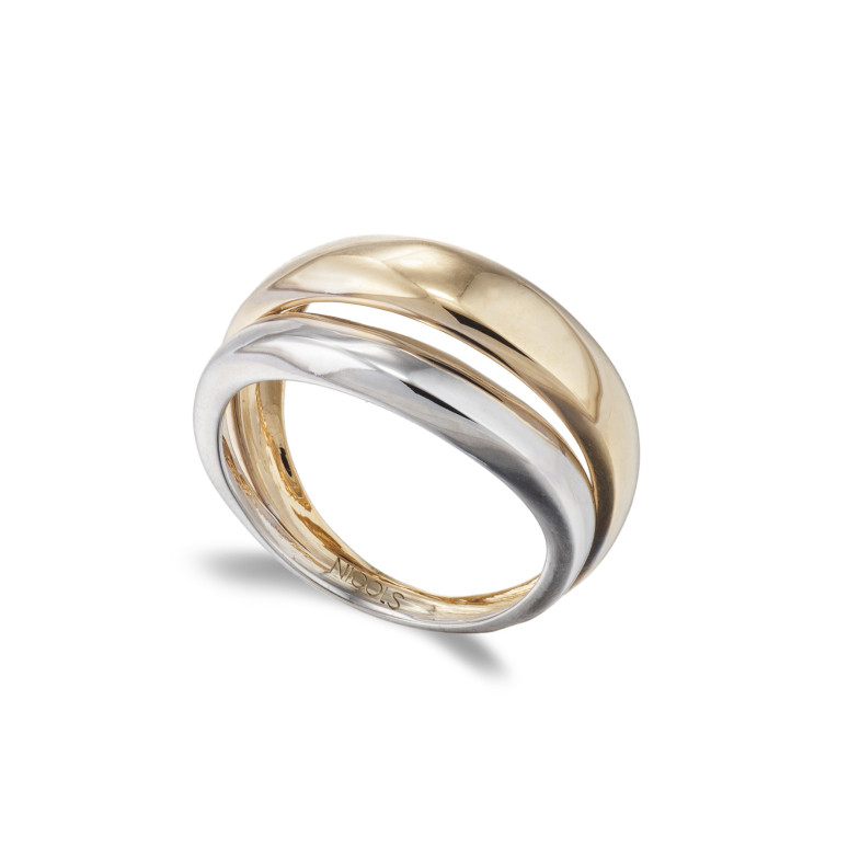 Minimalista de anel de ouro Anel duplo 35010015110