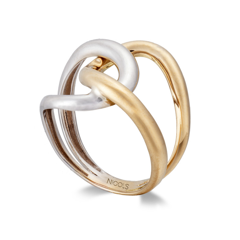 Anello ONDA ANUDA Oro Giallo e Bianco 35010105110