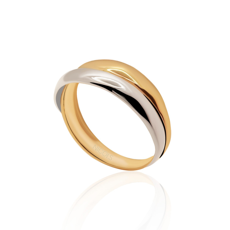 Anel de ouro Minimalist Onda dupla 35010015510